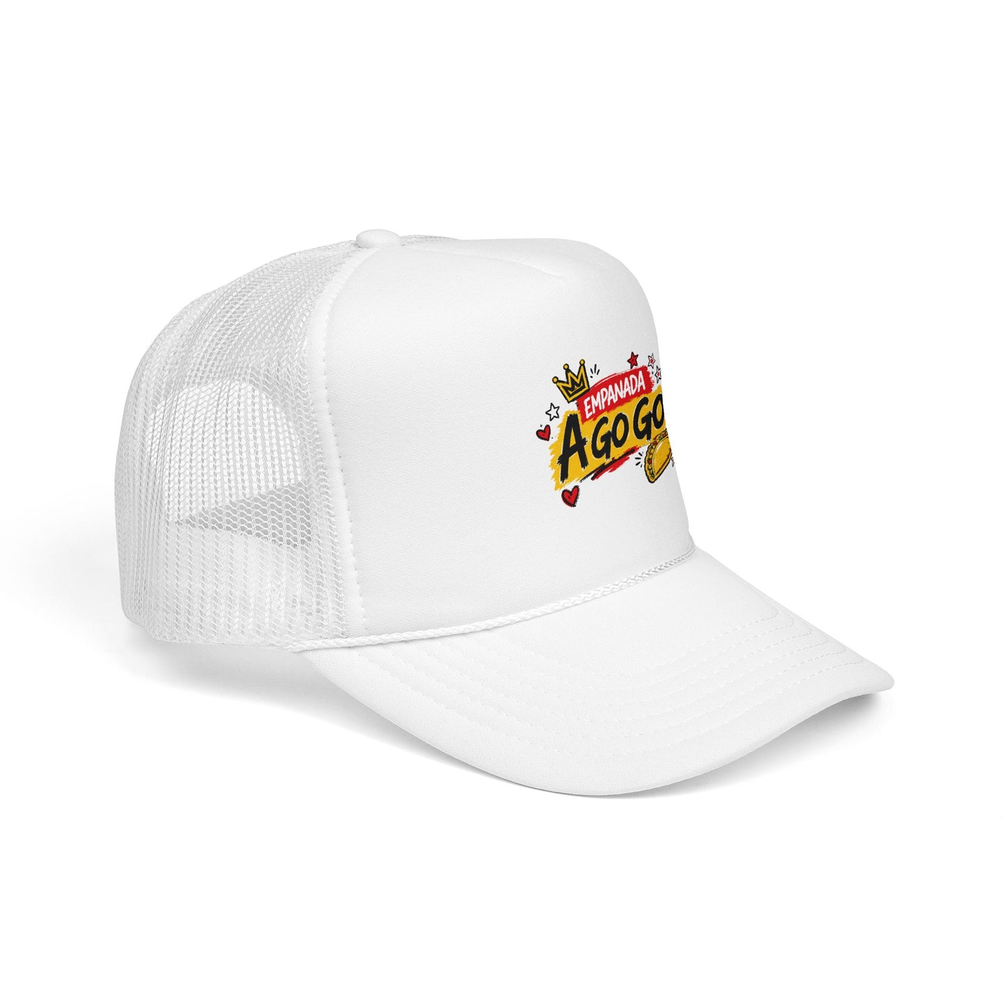 Trucker Hat — Retro "A Go Go" Crown Graphic Foam Mesh Cap