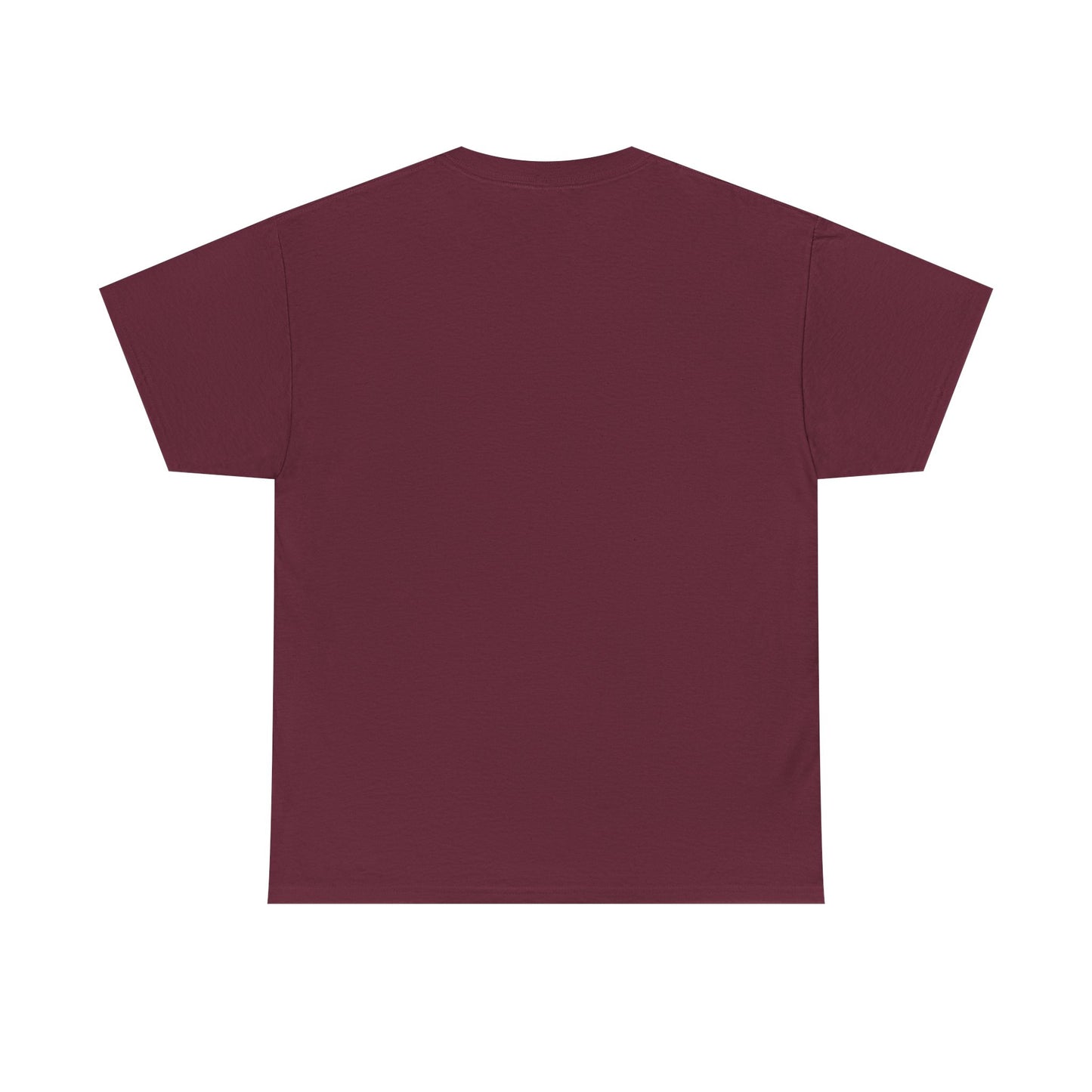 White Tee — Minimal Red Heart & Stars Graphic