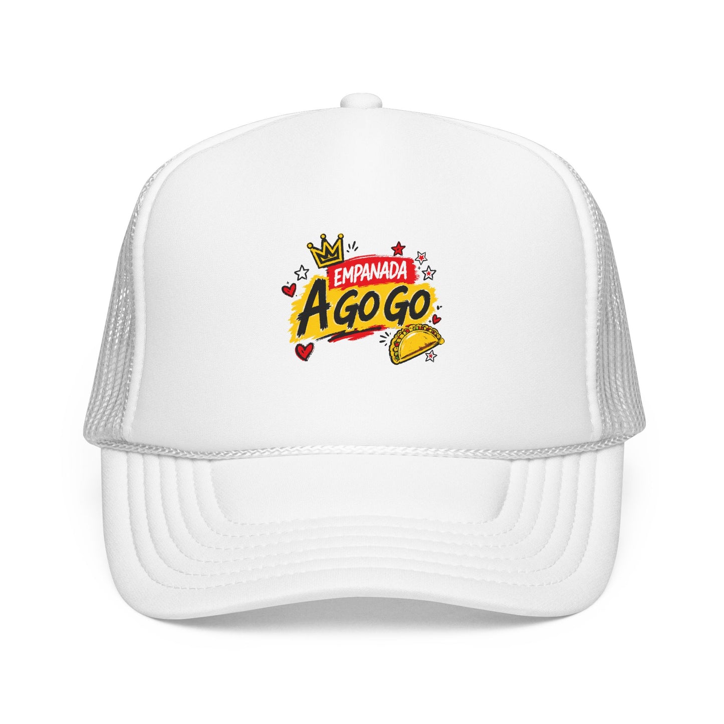 Trucker Hat — Retro "A Go Go" Crown Graphic Foam Mesh Cap