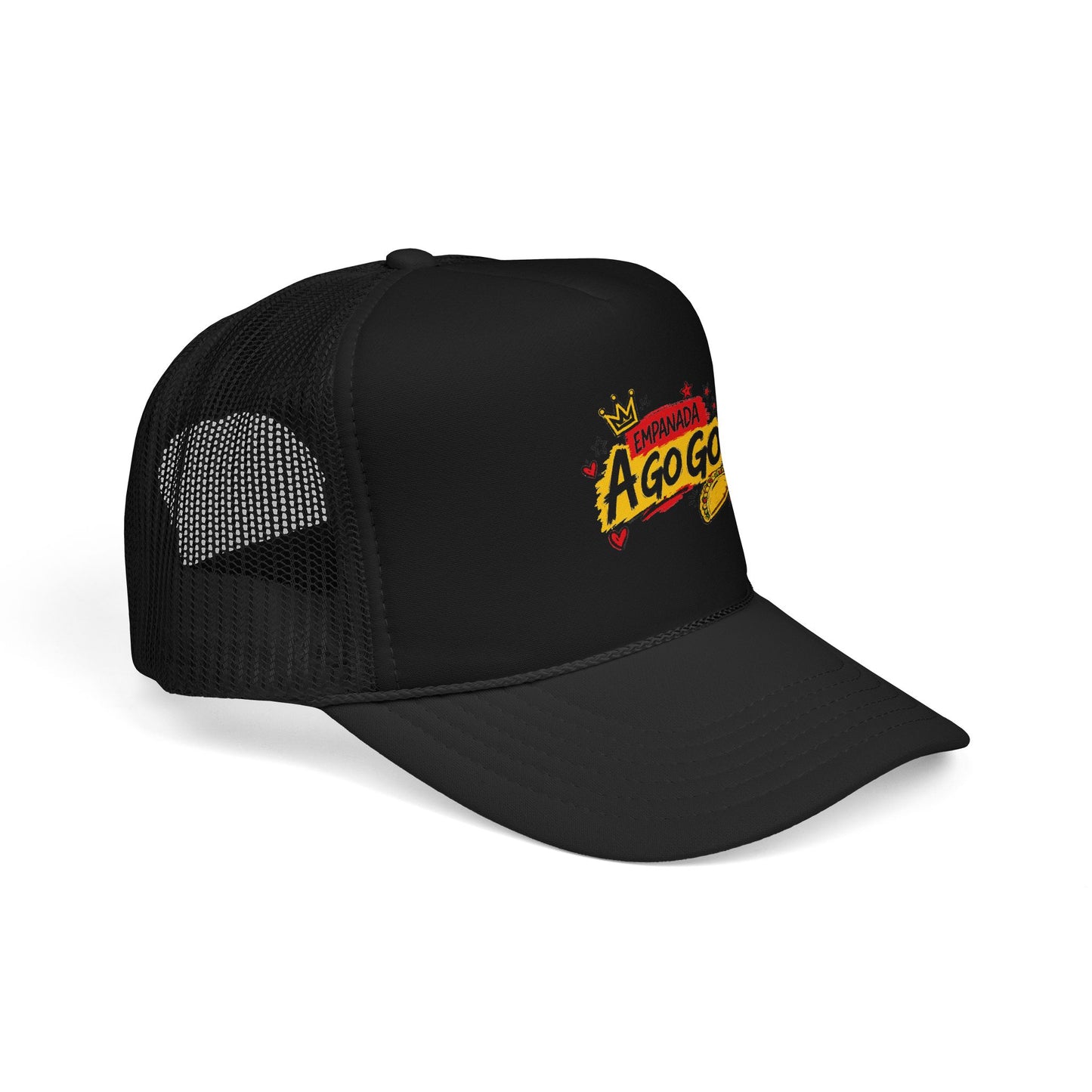 Trucker Hat — Retro "A Go Go" Crown Graphic Foam Mesh Cap